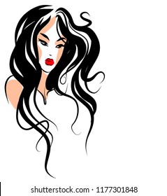 VECTOR 
stylish  original hand-drawn graphics portrait  with beautiful young attractive girl model for design. Fashion, style,    beauty . Graphic, sketch drawing.  
logotype
