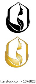VECTOR stylish original hand-drawn graphics portrait with beautiful young attractive girl model for design