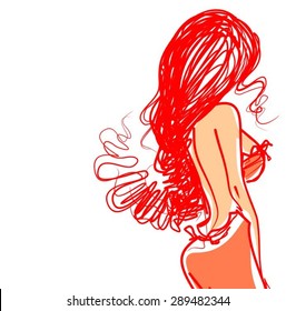
VECTOR 
stylish  original hand-drawn graphics with beautiful young attractive girl model for design. Fashion, style, youth, fitness, sports, beauty, advertising. Graphic, sketch drawing. Sexy body.
