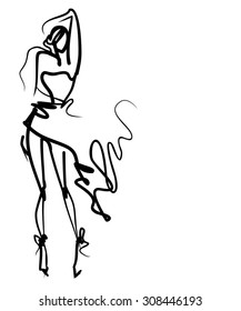 VECTOR 
stylish  original hand-drawn graphics with beautiful young   girl model for design. Fashion, style, youth,   beauty,  . Graphic, sketch drawing. Sexy woman.  