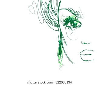  
 
VECTOR 
stylish  original hand-drawn graphics portrait  with beautiful young attractive girl model for design. Fashion, style,    beauty . Graphic, sketch drawing. Sexy  woman
