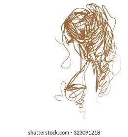 
VECTOR 
stylish  original hand-drawn graphics portrait  with beautiful young attractive girl model for design. Fashion, style,    beauty . Graphic, sketch drawing. Sexy  woman
