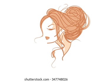 VECTOR 
stylish  original hand-drawn graphics portrait  with beautiful young attractive girl model for design. Fashion, style,    beauty . Graphic, sketch drawing. Sexy  woman
