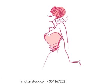 VECTOR 
stylish  original hand-drawn graphics portrait  with beautiful young attractive girl model for design. Fashion, style,    beauty . Graphic, sketch drawing. Sexy  woman
