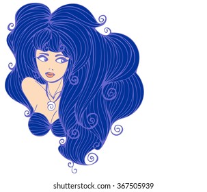 VECTOR 
stylish  original hand-drawn graphics portrait  with beautiful young attractive girl model for design. Fashion, style,    beauty . Graphic, sketch drawing. Sexy  woman
