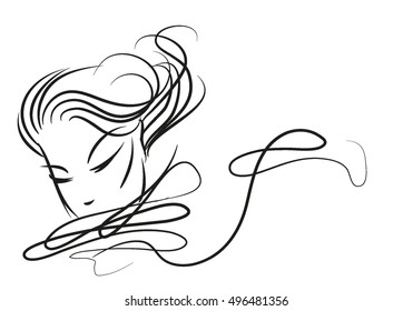   VECTOR
stylish  original hand-drawn graphics portrait  with beautiful young attractive girl model for design. Fashion, style,    beauty . Graphic, sketch drawing. Sexy  woman
