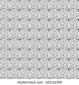 Vector stylish ornament. Damask seamless doodle pattern in blue and gray colors. Royal wallpaper with abstract doodles.