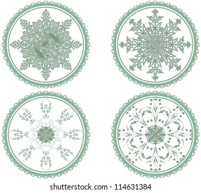 vector stylish ornate snowflakes, dedicated to Merry Christmas