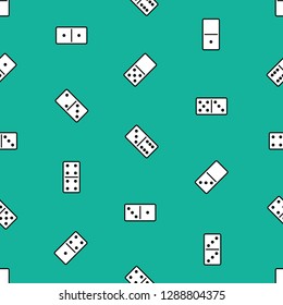 vector stylish pattern. Simple flat white dominoes on turquoise background.
