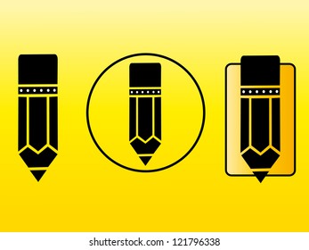 Vector Stylish Pencil Symbols with Some Geometrical Object Illustrations