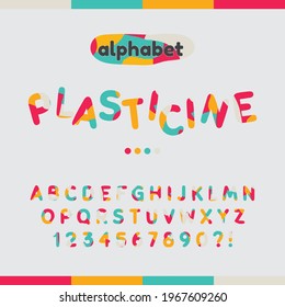 Vector Stylish Plasticine Alphabet Colur Colourful Kids