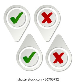 vector stylish pointing checkmark stickers