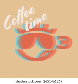 Vektor stylisches Poster mit einer stilisierten Tasse Kaffee