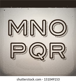 Vector Stylish Retro Font from M to R