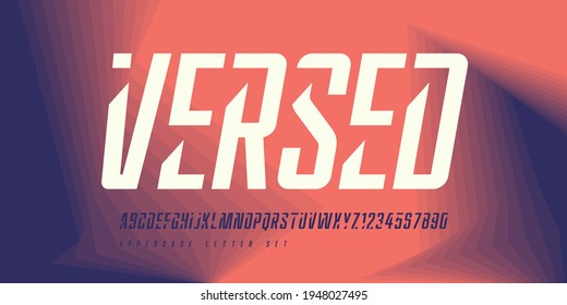 Vector stylish sans serif font, uppercase letter set, alphabet, typography.