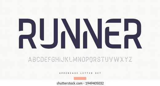 Vector stylish sans serif font, uppercase letter set, alphabet, typography.