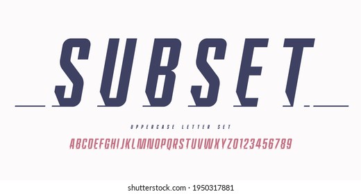 Vector stylish sans serif font, uppercase letter set, alphabet, typography.