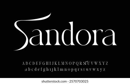 Vector stylish sans serif font, uppercase letter set, alphabet, typography.