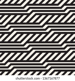 Vector stylish seamless pattern. Geometric striped zigzag ornament. Simple slanted lines background.