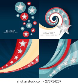 vector stylish set of 4th july independence day background with abstract illustration