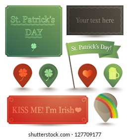 Vector stylish set of banners and marks for St. Patrick's Day