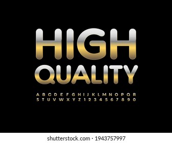 Signo con estilo vectorial de alta calidad. Chic Golden Font. Letras y números de alfabeto chic