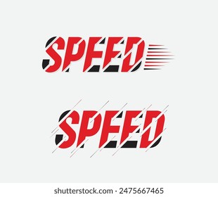 Vektorgrafik Stilvolle Geschwindigkeit Typografie Illustration Design Vorlage. Geschwindigkeit LogoTyp Symbol isoliert auf weißem Hintergrund.