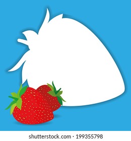Vector Stylish Strawberry Isolated On Blue Background
