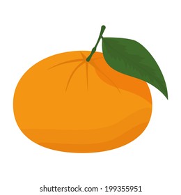 Vector Stylish Tangerine Isolated On White Background