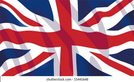 Vector stylish waving United Kingdom flag