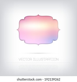 Vector stylish web banner / badge / frame with colorful blurred background