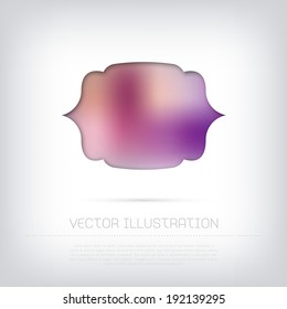 Vector stylish web banner / badge / frame with colorful blurred background