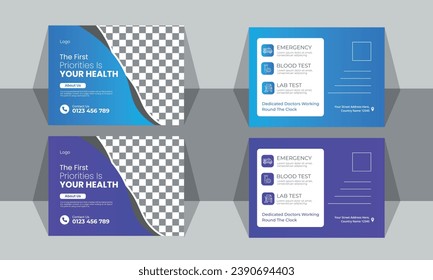 vector stylist medical postcard design.