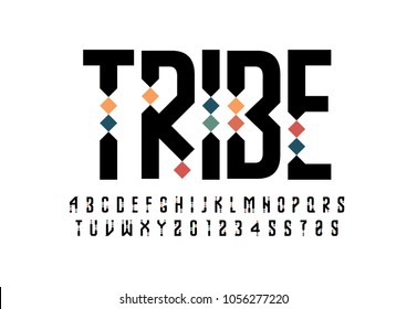 Vector of stylized abstract font and alphabet