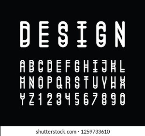 vector of stylized abstract font and alphabet