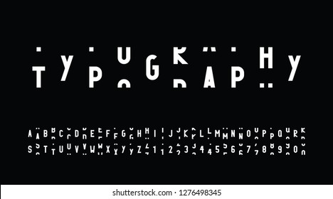 vector of stylized abstract font and alphabet