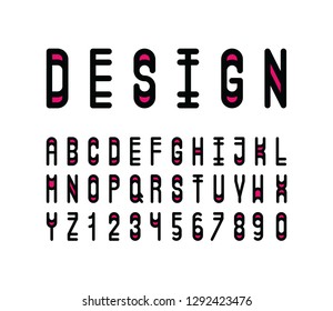 vector of stylized abstract font and alphabet with color element