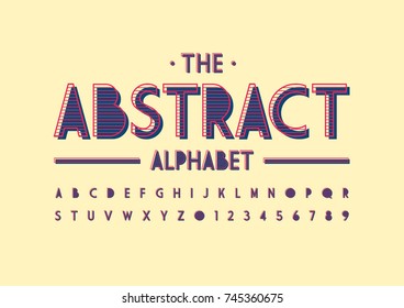 Vector of stylized abstract font and alphabet