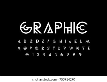 Vector of stylized abstract font and alphabet