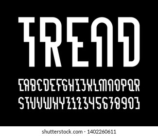 vector of stylized abstract modern  font and alphabet with shift