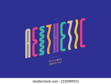 Vector of stylized aesthetic alphabet and font