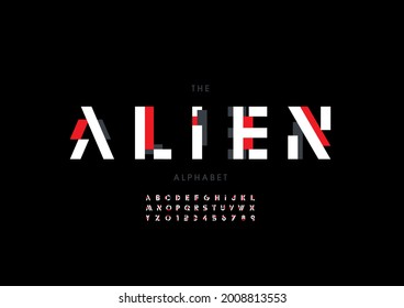 Vector Of Stylized Alien Alphabet And Font