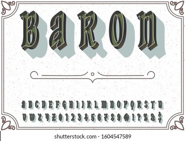 Vector of stylized and alphabet design. old style .Typography creative font design Abstract. modern alphabet