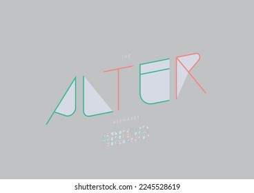 Vector of stylized alter alphabet and font