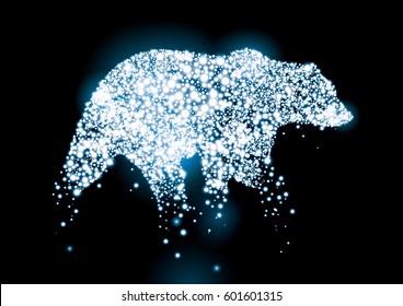 Vector of stylized animal silhouette formed in constellation