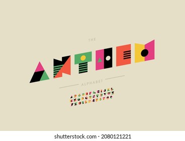 Vector del alfabeto y letra del himno estilizado