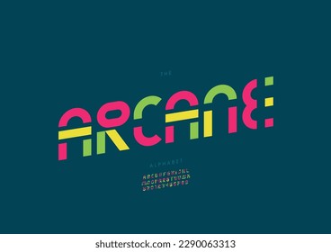 Vector de letra y alfabeto arcano estilizado