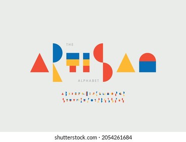 Vector Of Stylized Artisan Alphabet And Font