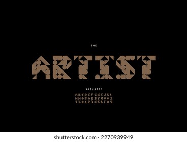 Vector of stylized artist alphabet and font