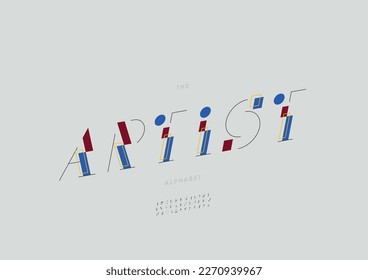 Vector of stylized artist alphabet and font